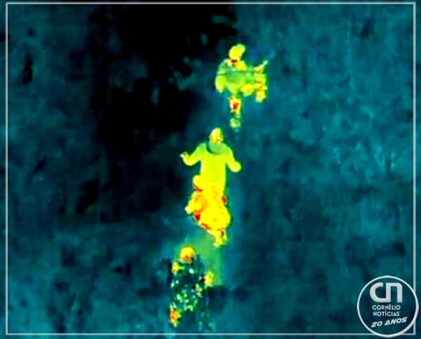Drone térmico da PM encontra fugitivos em meio à mata fechada na região
