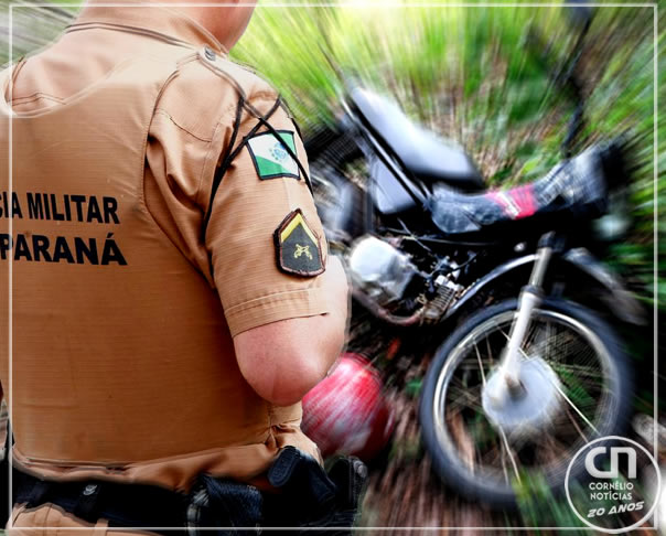 PM encontra moto furtada em Leópolis abandonada em matagal de C. Procópio