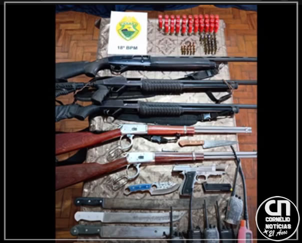 Cinco pessoas são presas com pesado armamento na região