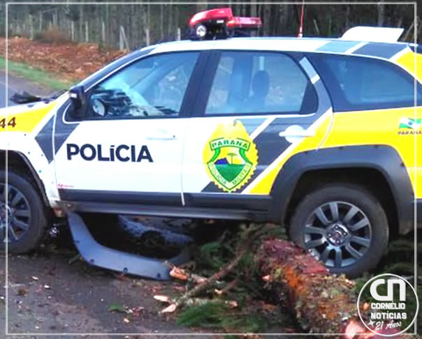 Viatura da PM se envolve em acidente na BR-369, em Andirá