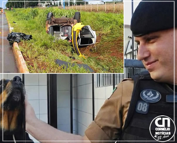 Policial morre e outro fica em estado grave após viatura capotar no noroeste do Paraná