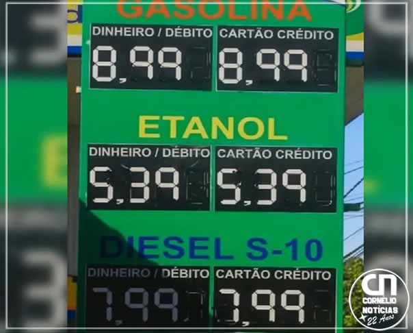 Postos do Paraná já chegam a cobrar até R$ 8,99 por litro da gasolina