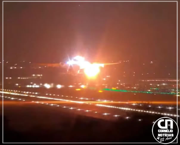 Turbina de avião pega fogo durante decolagem no aeroporto de  Guarulhos (SP)