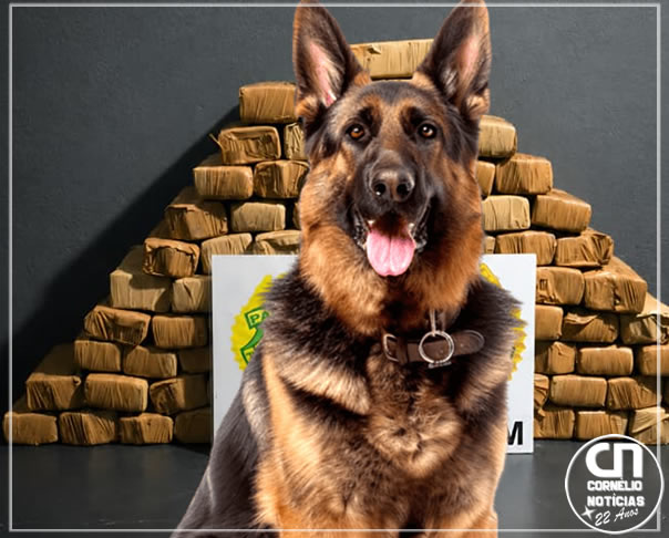 Cão farejador da PM ajuda a apreender quase 50 kg de maconha na BR-369