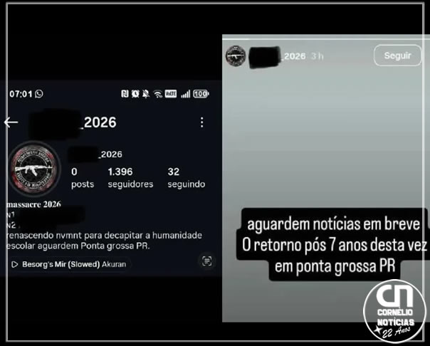  Ex-aluno é preso após fazer ameaças de massacre em escolas no PR