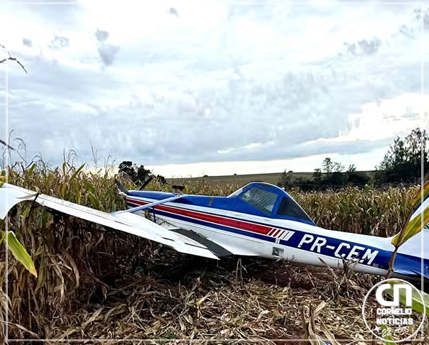 Avião de pequeno porte cai em plantação no Norte do Paraná