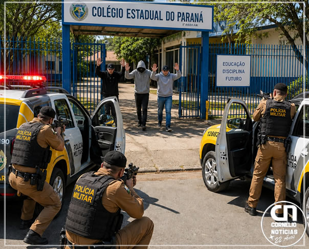 Indivíduos armados invadem colégio militar em Ponta Grossa