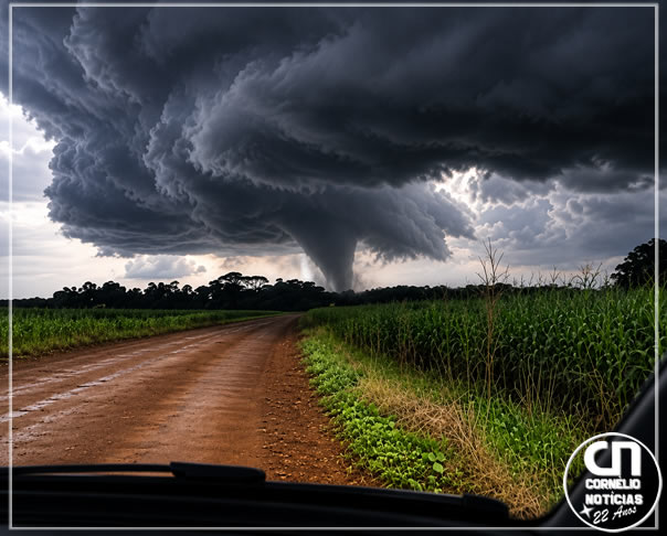 Tornado provoca estragos em cidade do RS e deixa Paraná em alerta