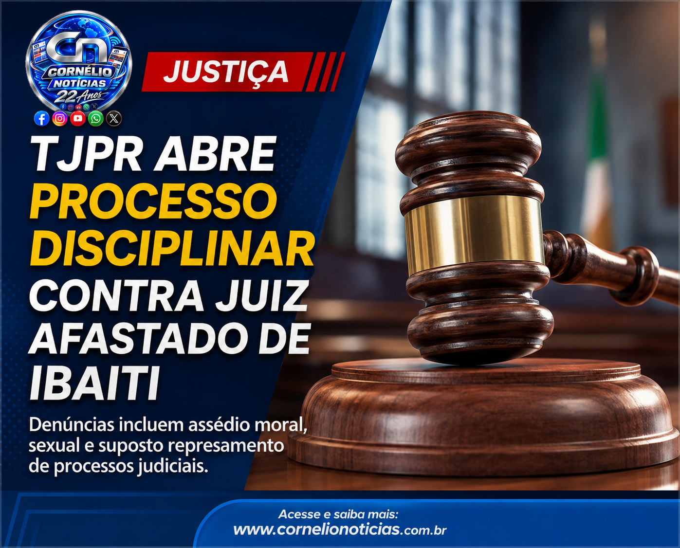 Tribunal de Justiça abre processo contra Juiz no Norte Pioneiro