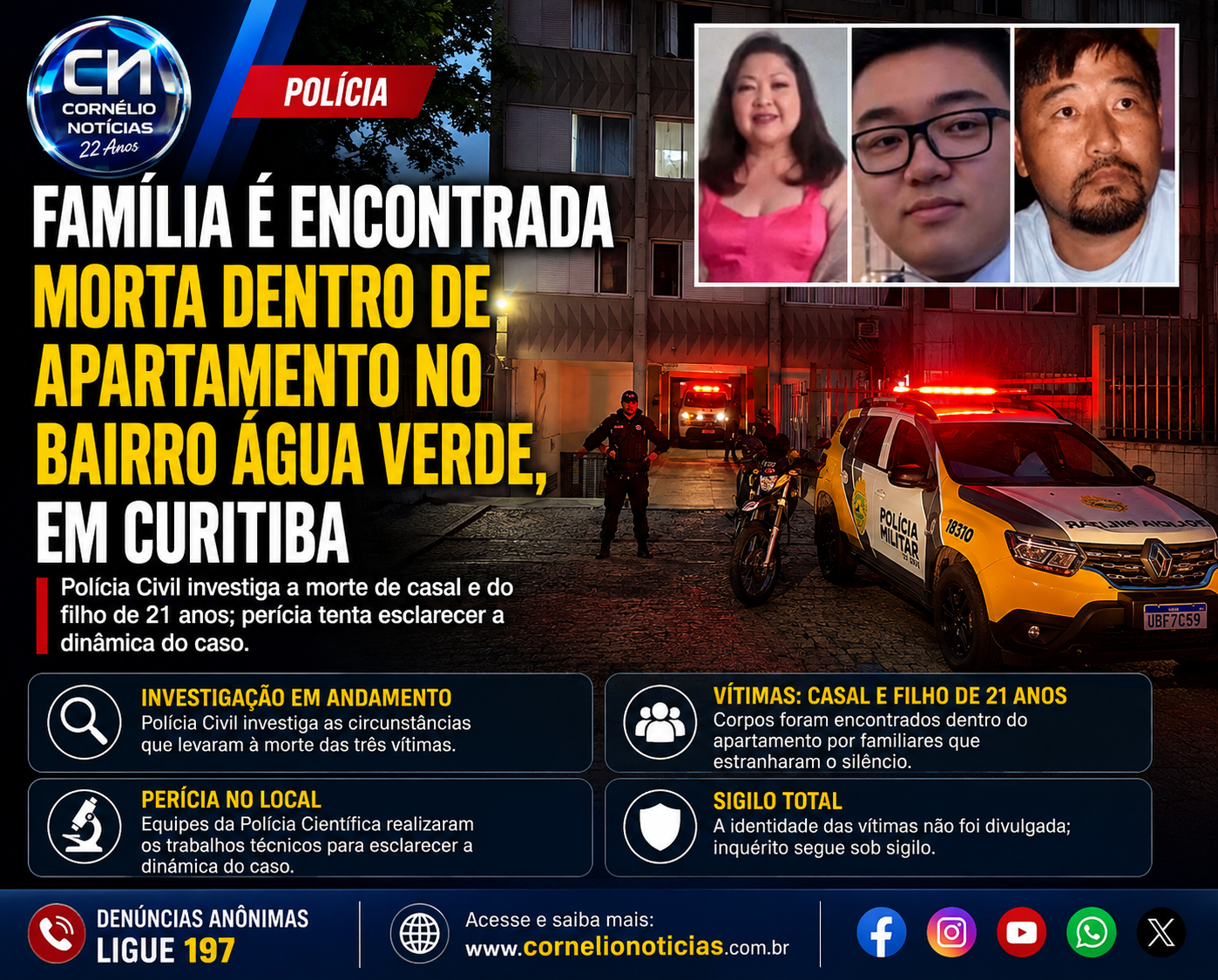 Família encontrada morta no Paraná