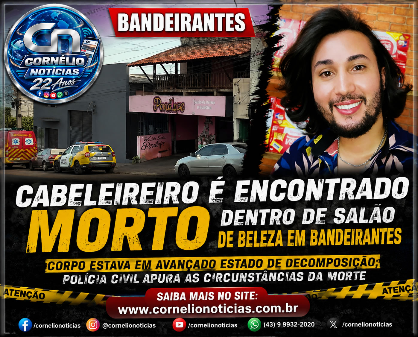 Cabeleireiro é encontrado morto dentro do próprio salão