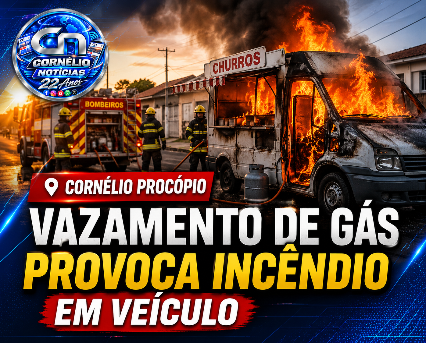 Vazamento de gás provoca incêndio em veículo no Jardim São Silvestre