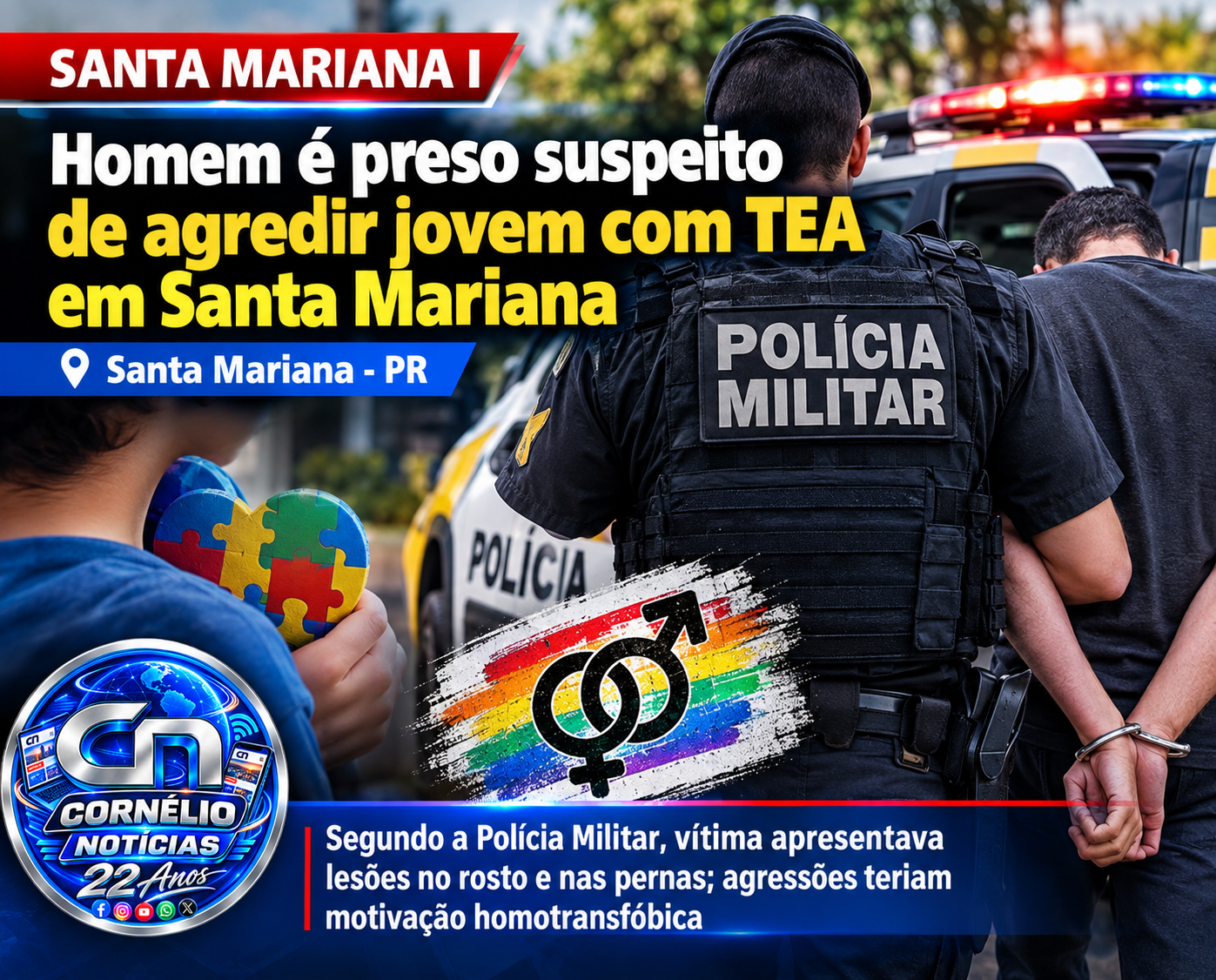 Homem é preso suspeito de agredir jovem com TEA em Santa Mariana