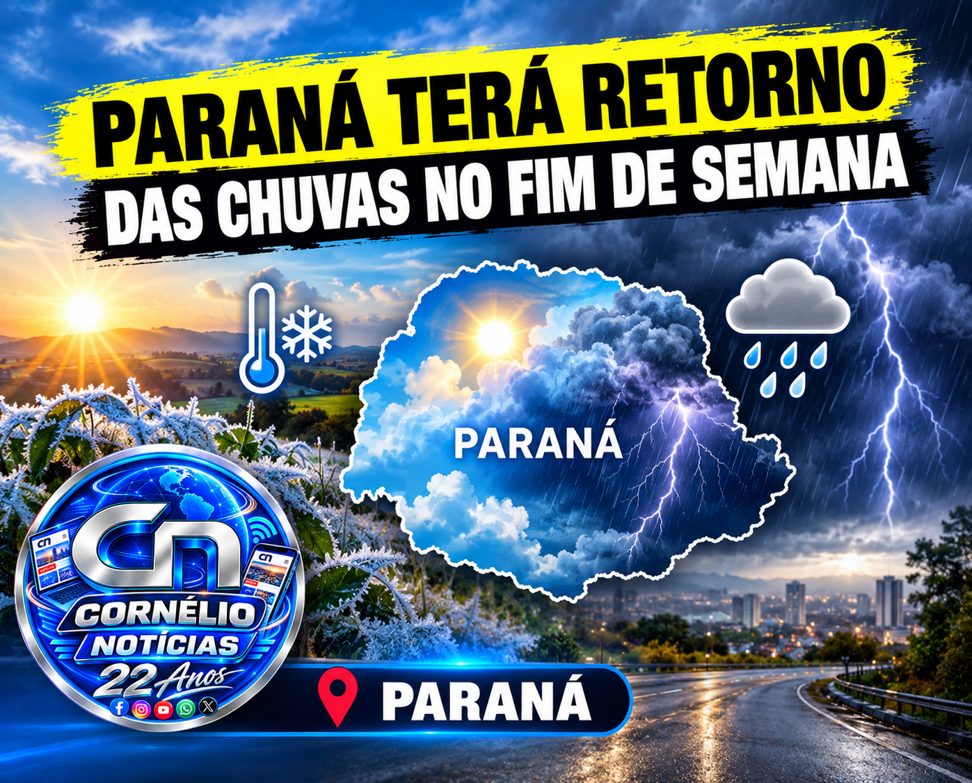 Paraná terá retorno das chuvas no fim de semana