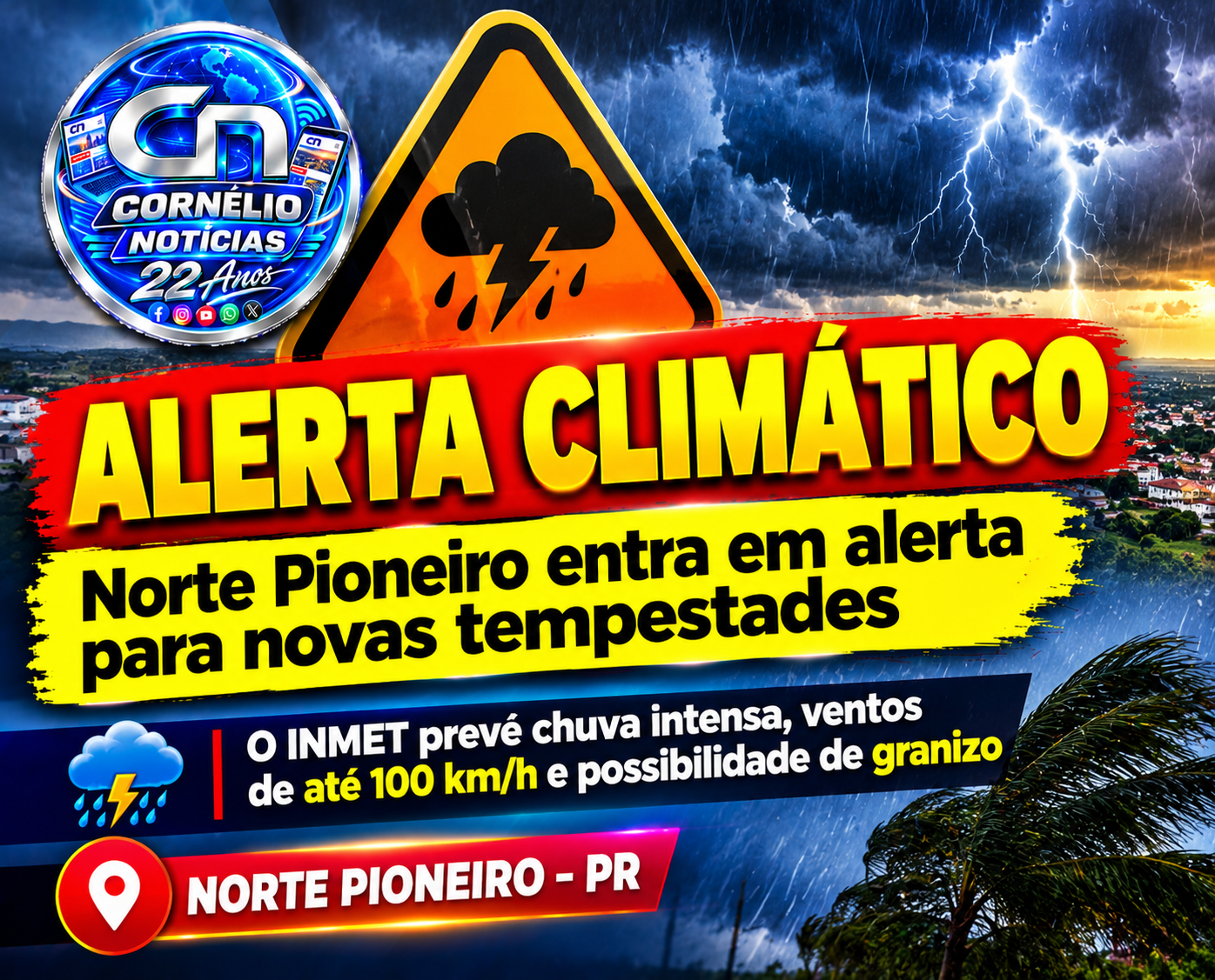 Norte Pioneiro entra em alerta para novas tempestades