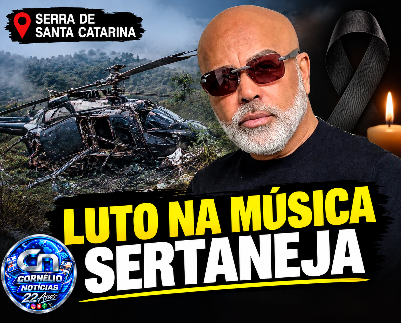 Cantor Rick morre aos 59 anos em queda de helicóptero