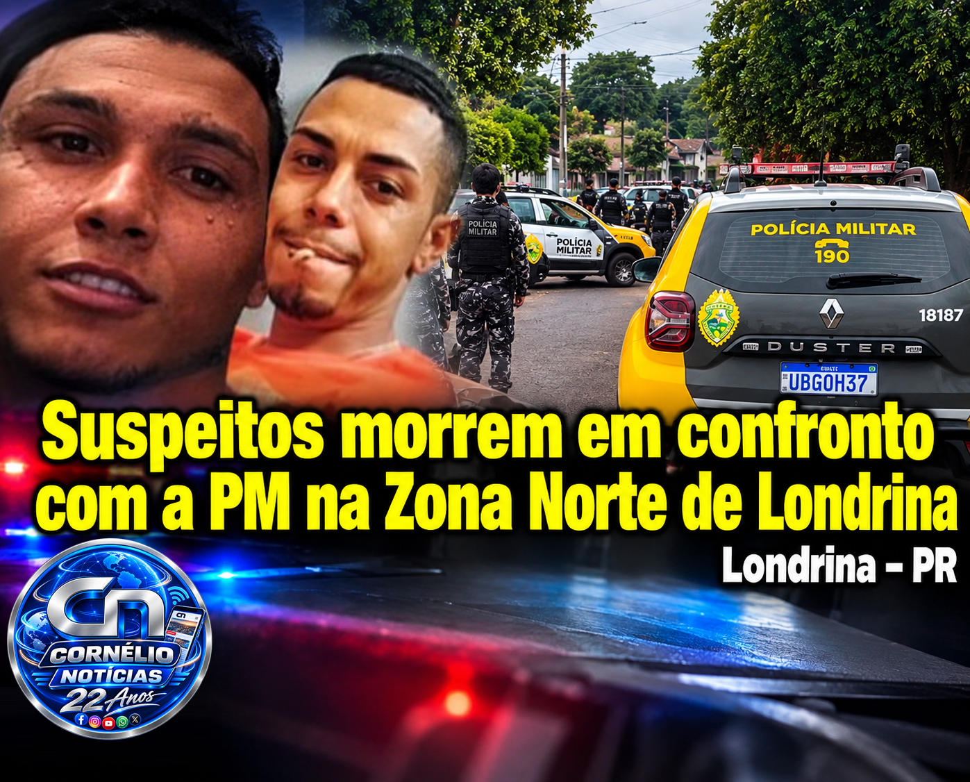 Suspeitos morrem em confronto com a PM na Zona Norte de Londrina