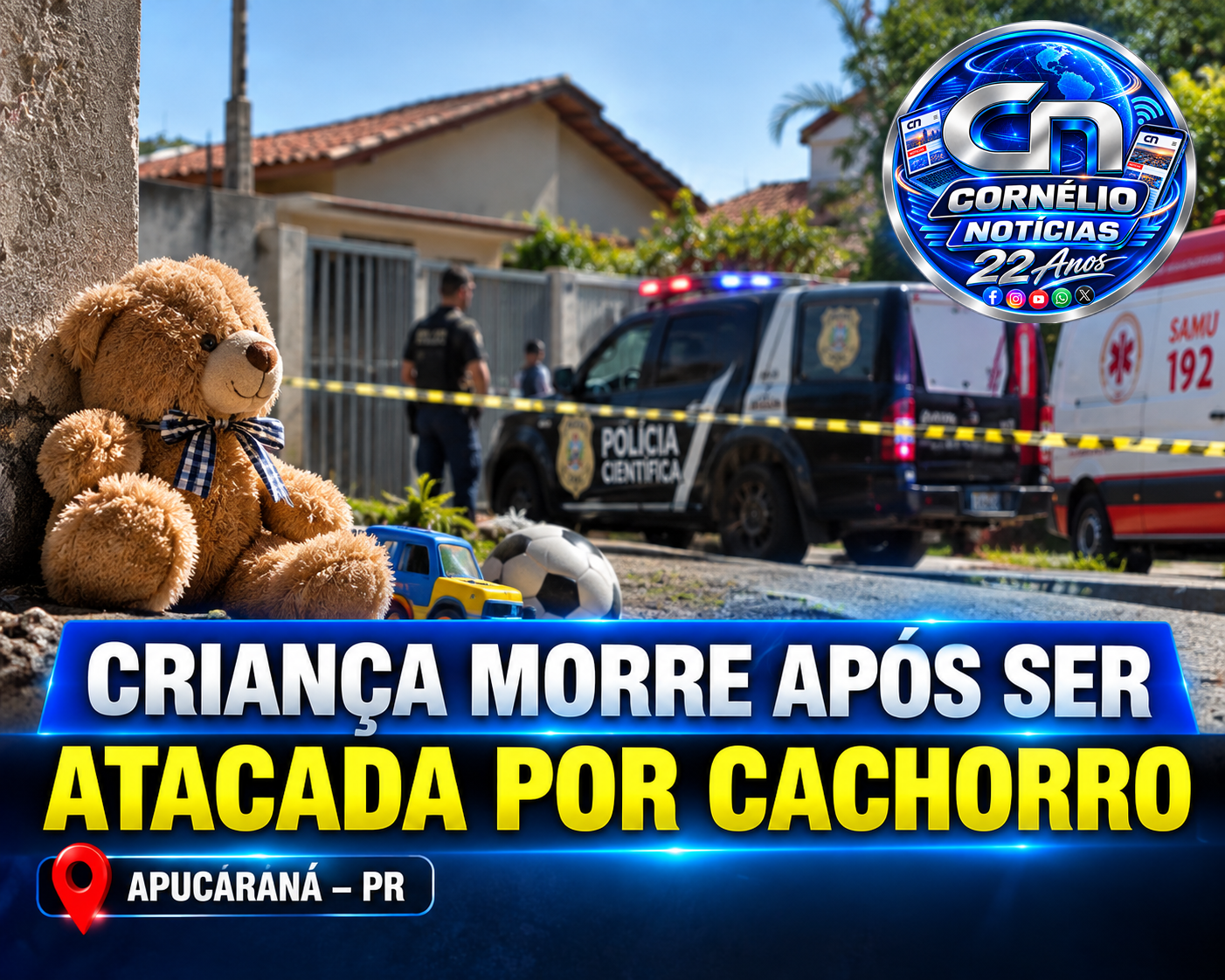 Menino de 8 anos morre após ataque de cachorro em Apucarana