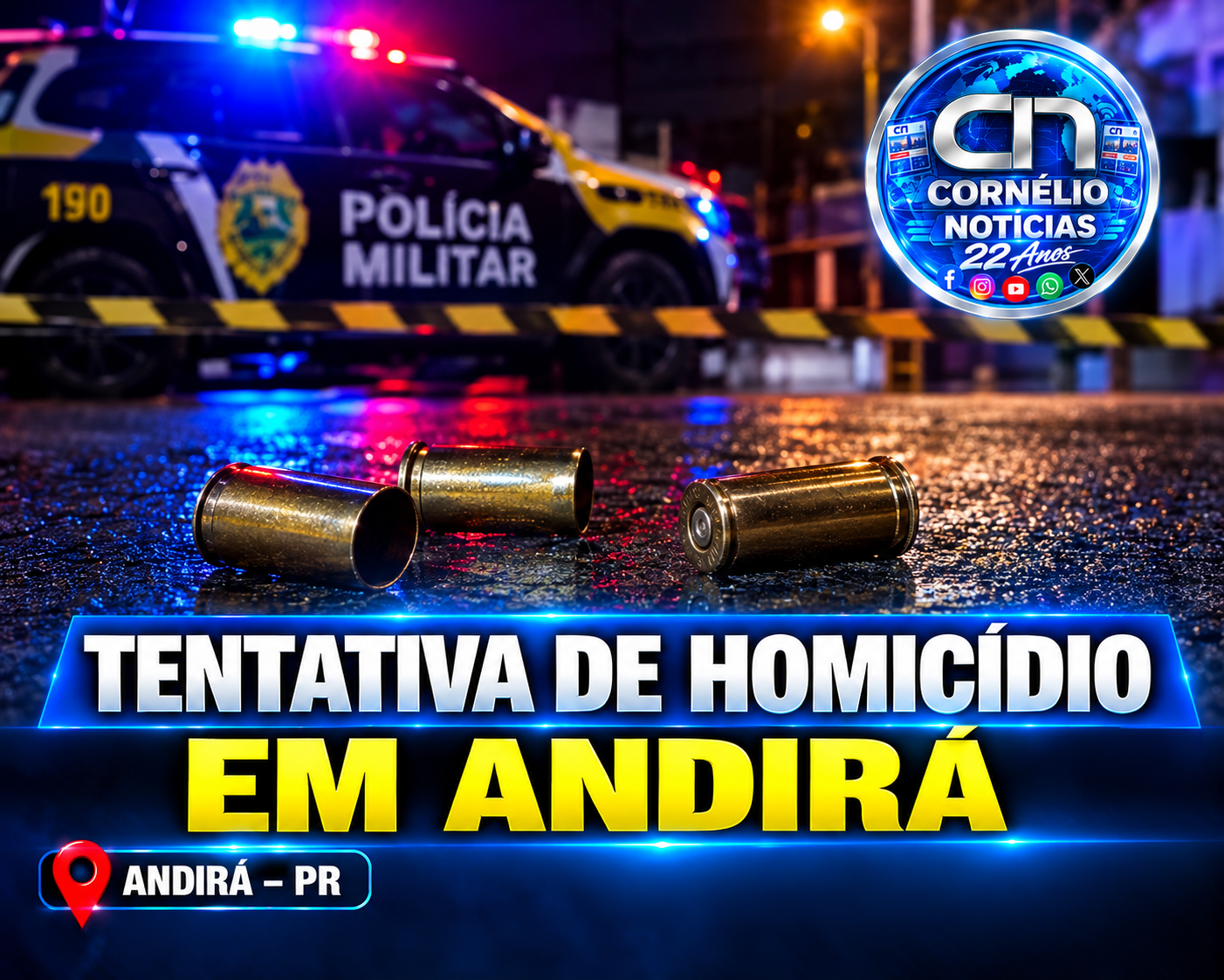 Dois homens são baleados durante ocorrência em Andirá
