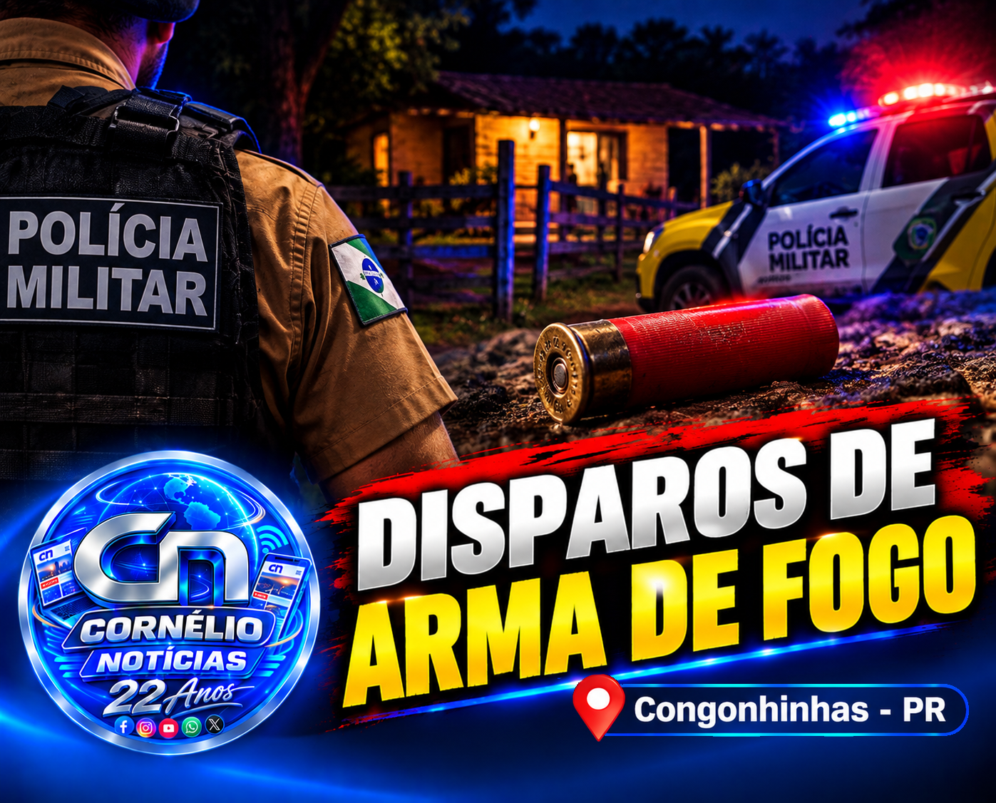 Disparos de arma de fogo são ouvidos em propriedade rural de Congonhinhas