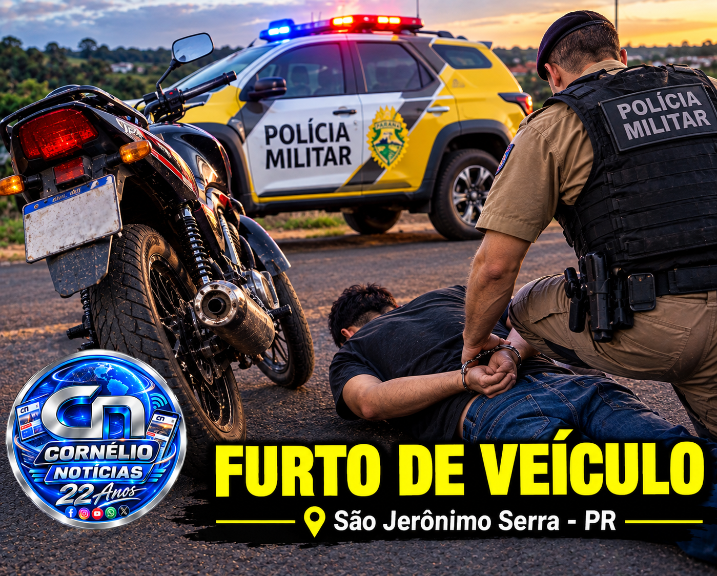 Furto de motocicleta termina com prisão após confronto com policiais