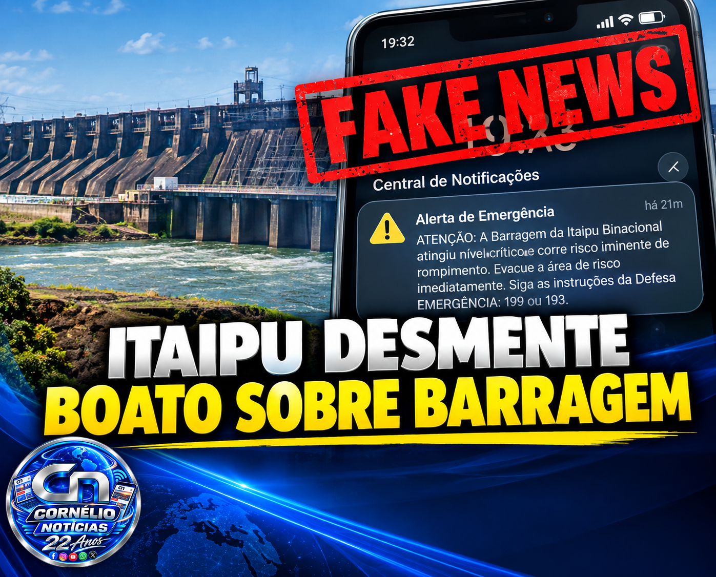 ITAUPU desmente boato sobre risco de rompimento da barragem