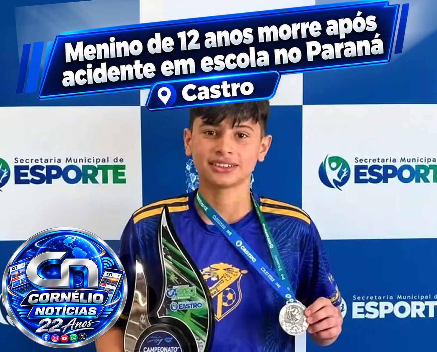 Menino de 12 anos morre após acidente em escola no Paraná