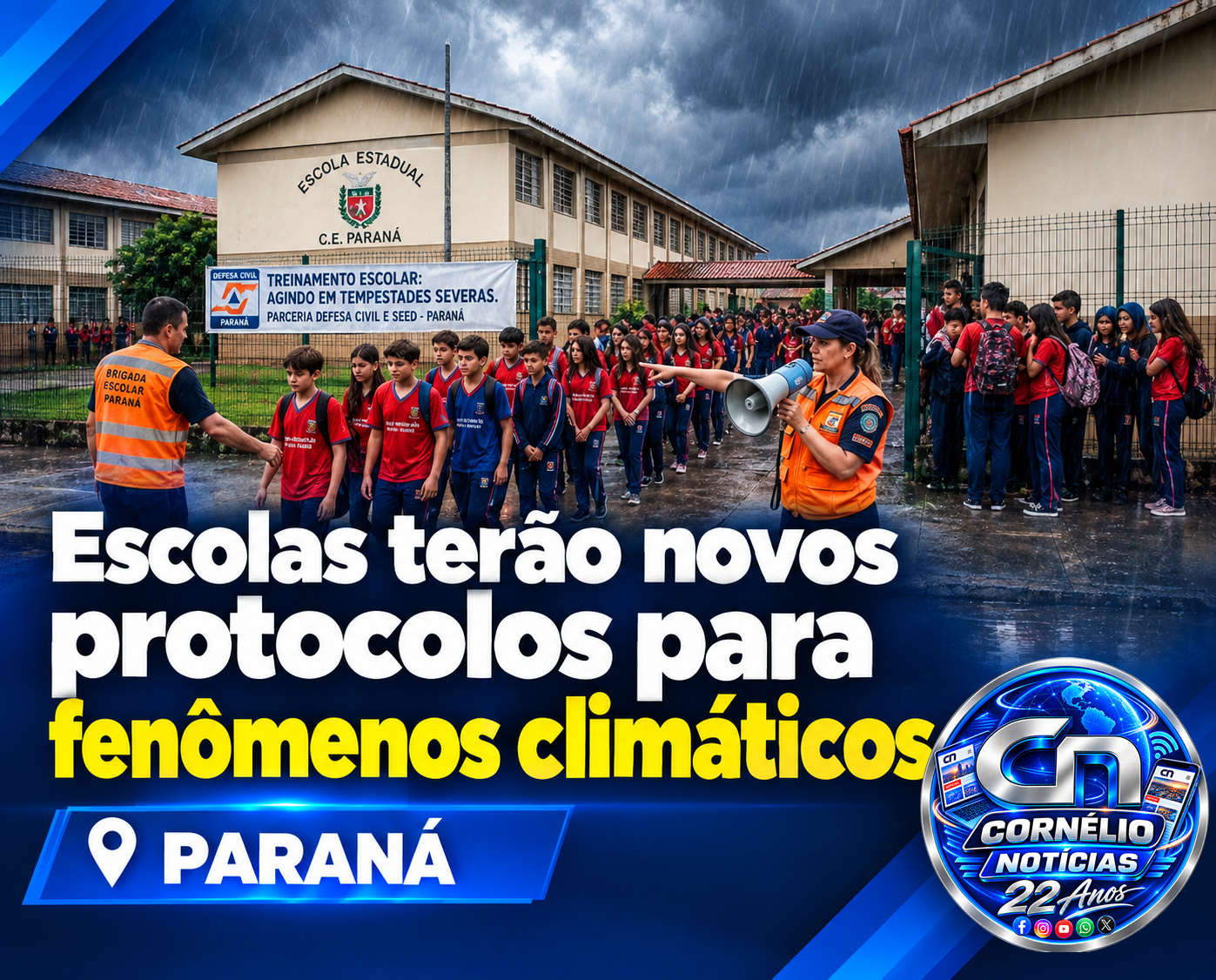  Escolas do Paraná terão treinamento para fenômenos climáticos