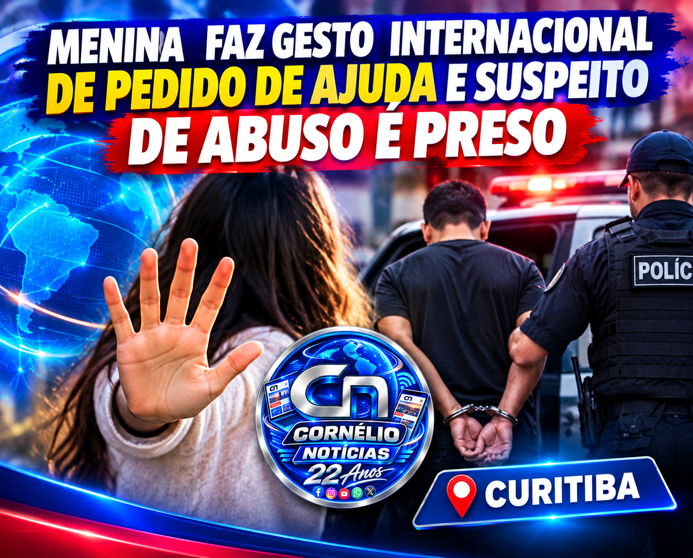Menina de 9 anos pede socorro e suspeito é preso no Paraná