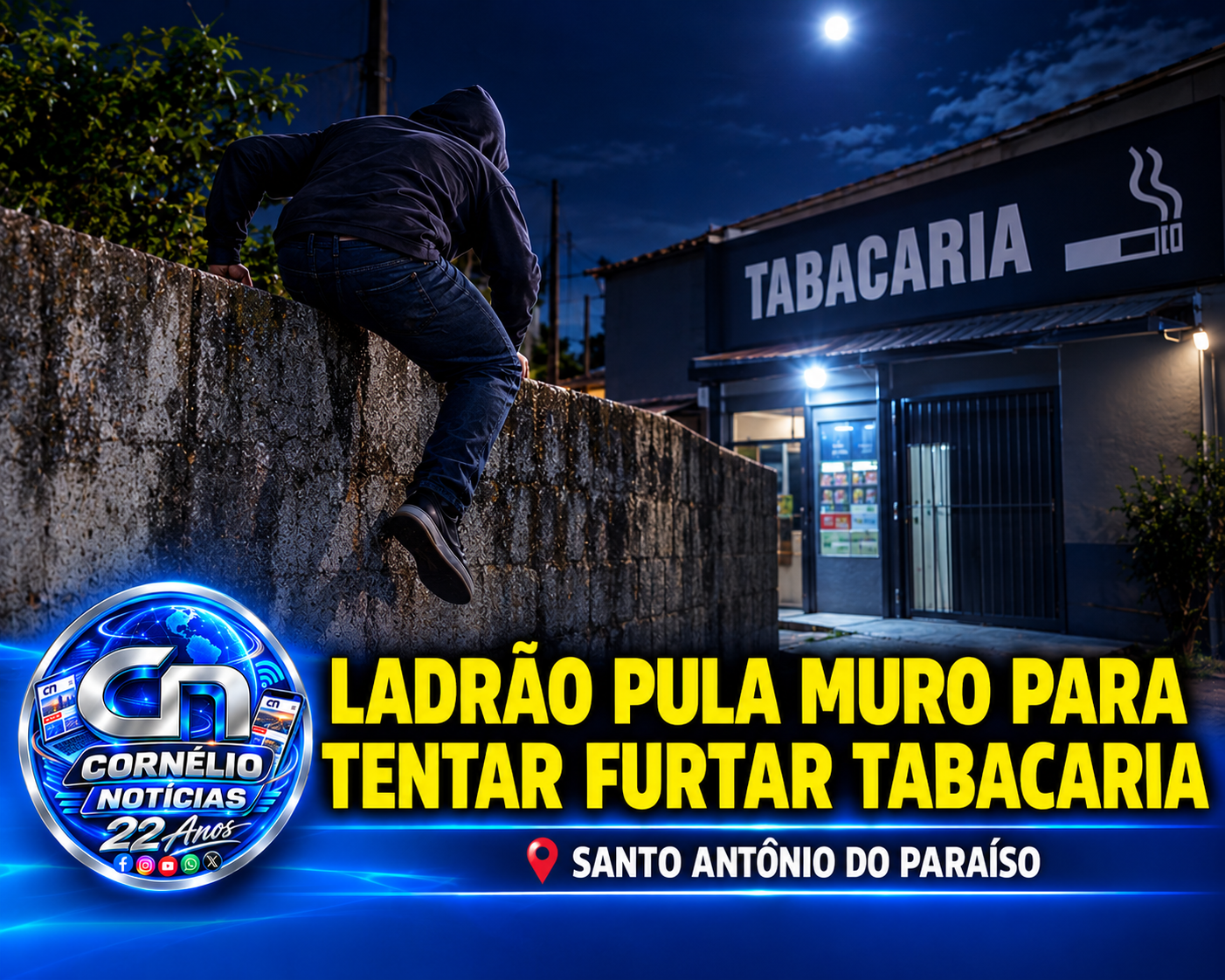 Tentativa de furto é registrada em tabacaria em cidade da região