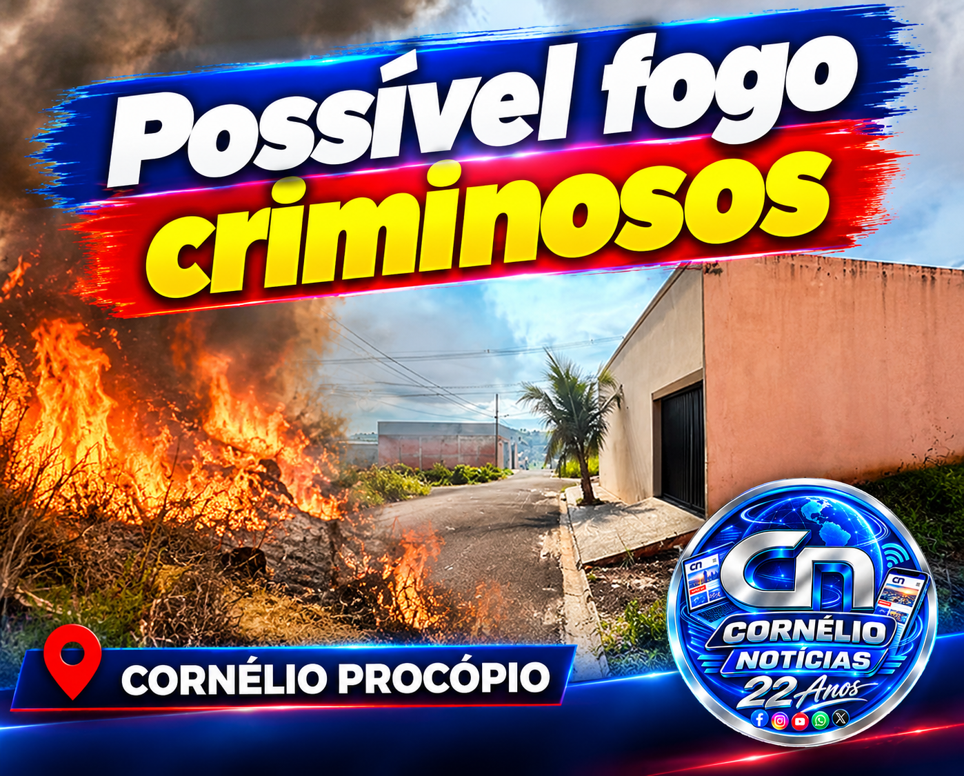 Incêndio em área de mata no Benedito Catarino coloca moradores em risco