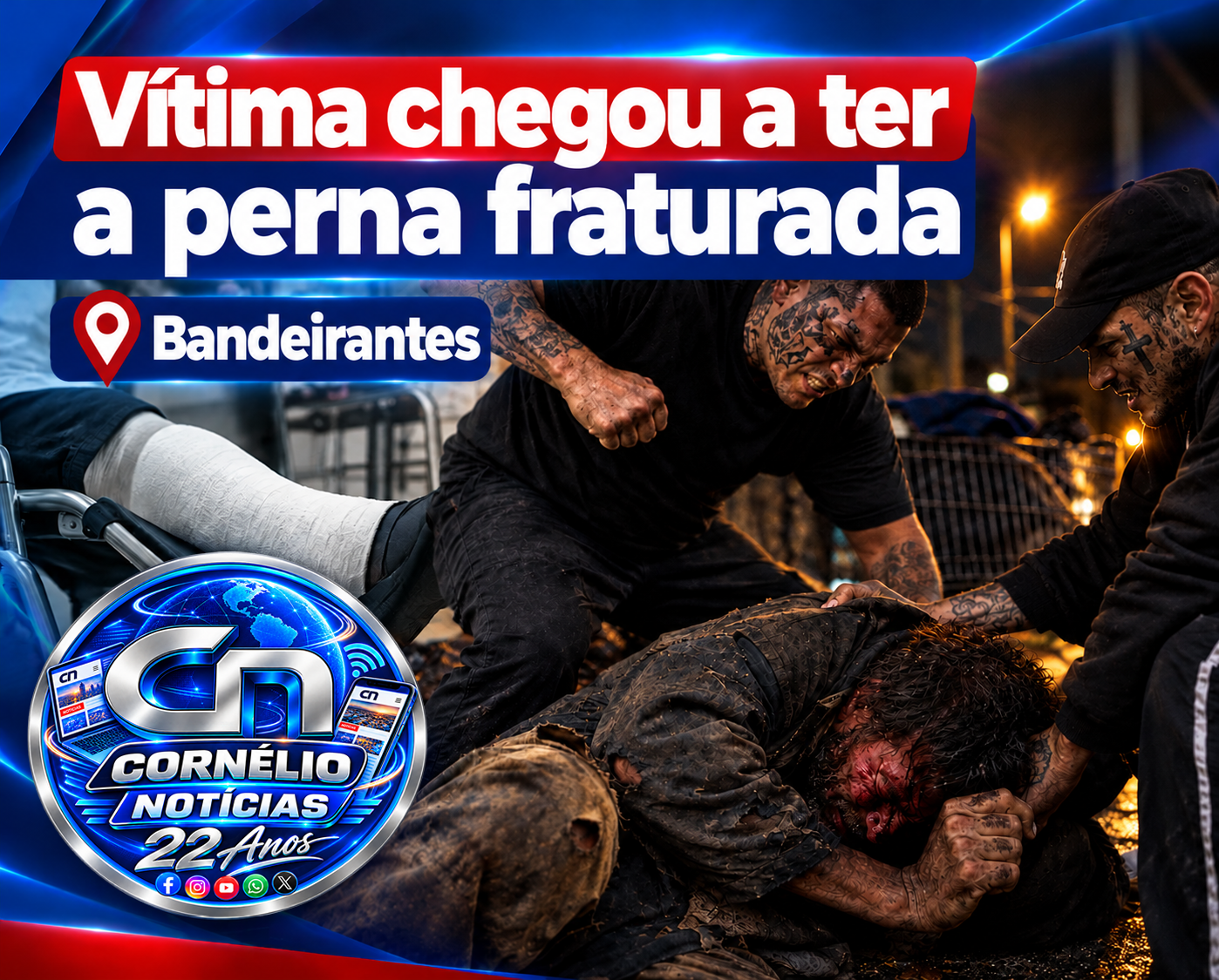 Homem em situação de rua é brutalmente agredido