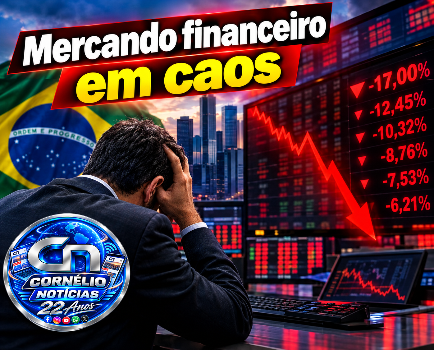 Queda do IBOVESTA atinge 17% após circuit breaker, maior recuo desde 2020