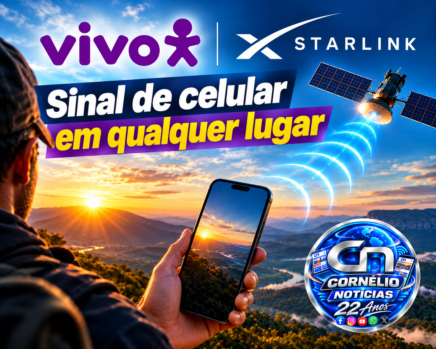 Clientes Vivo terão internet via satélite da empresa de Elon Musk