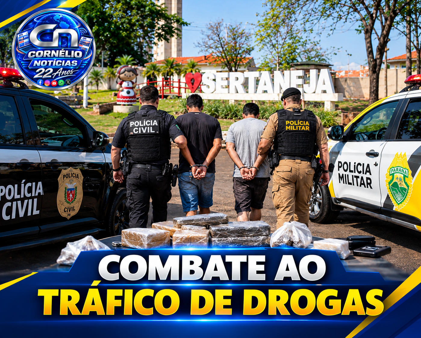 PC e PM prendem duas pessoas por tráfico de drogas em cidade na região