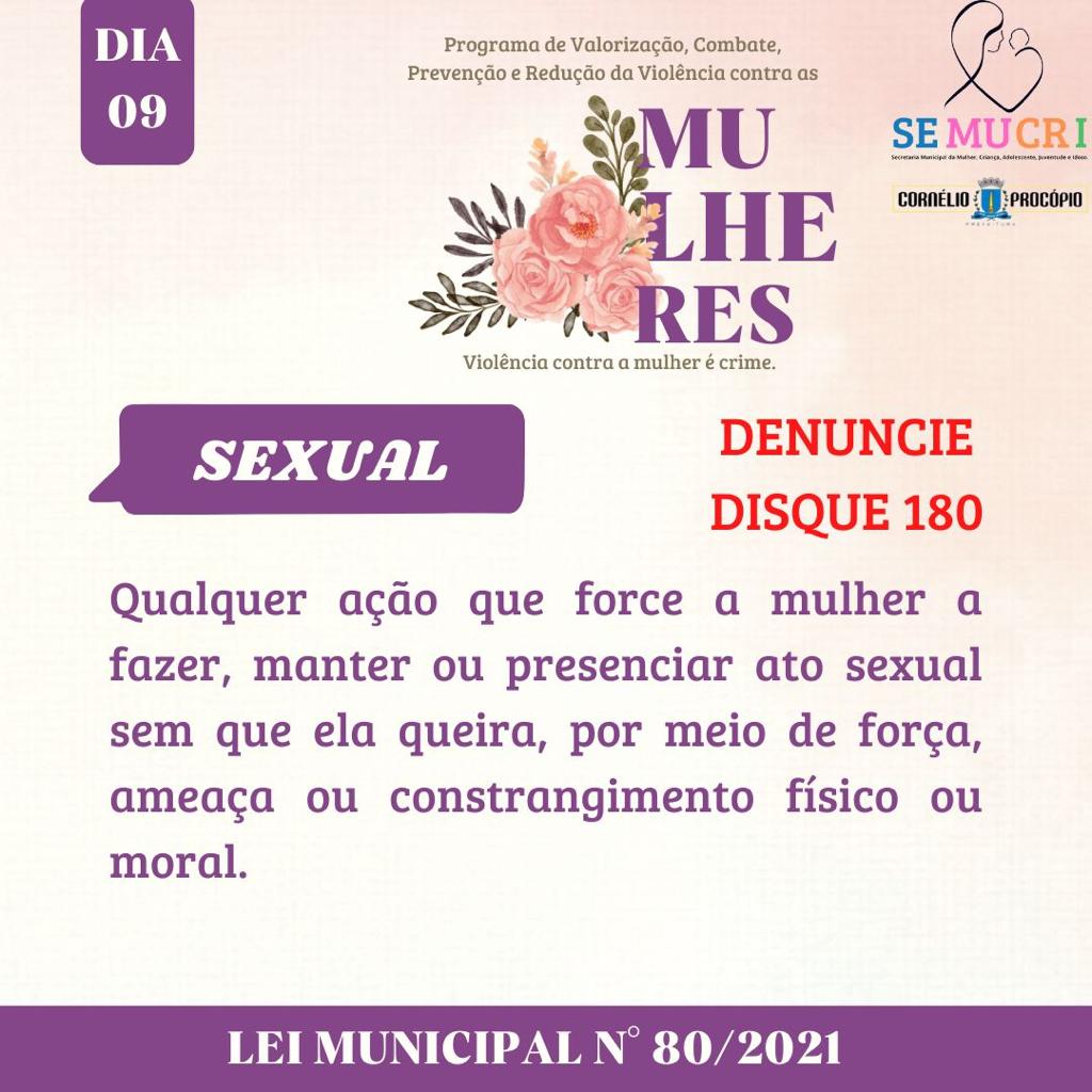 SEMUCRI promove campanha de combate à violência contra as mulheres em Cornélio Procópio